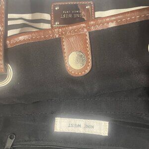 Vintage Nine West Small Tote Bag Black & White